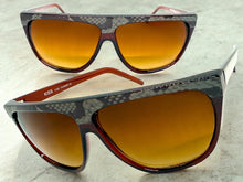 Oversized Classic Vintage Retro Style SUNGLASSES Large Brown Snakeskin Frame 1100