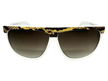 Oversized Classic Vintage Retro Style SUNGLASSES Large White Snakeskin Frame 1100