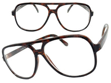 Classic Vintage Retro Aviator Style Clear Lens EYEGLASSES Tortoise Frame K289