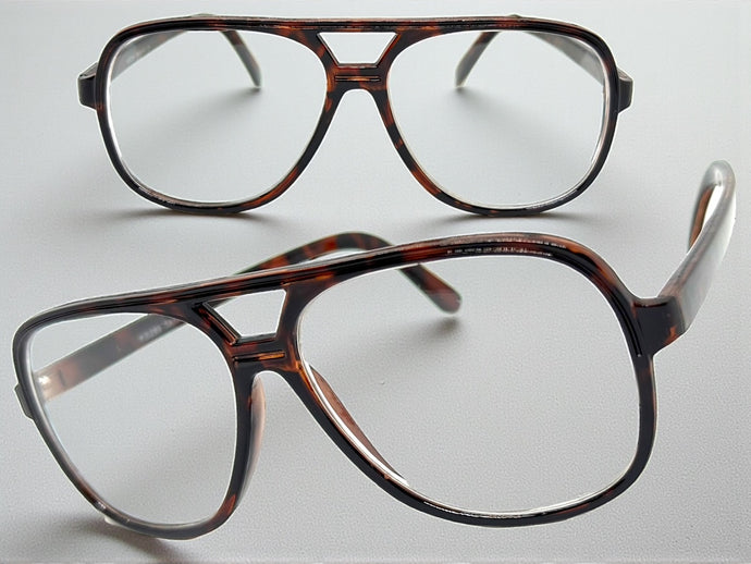 Classic Vintage Retro Aviator Style Clear Lens EYEGLASSES Tortoise Frame K289