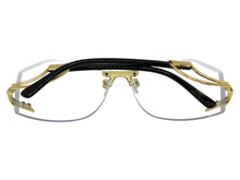 Classic Elegant Vintage Retro Style Clear Lens SUNGLASSES Rimless Upside Down Gold Frame AB311