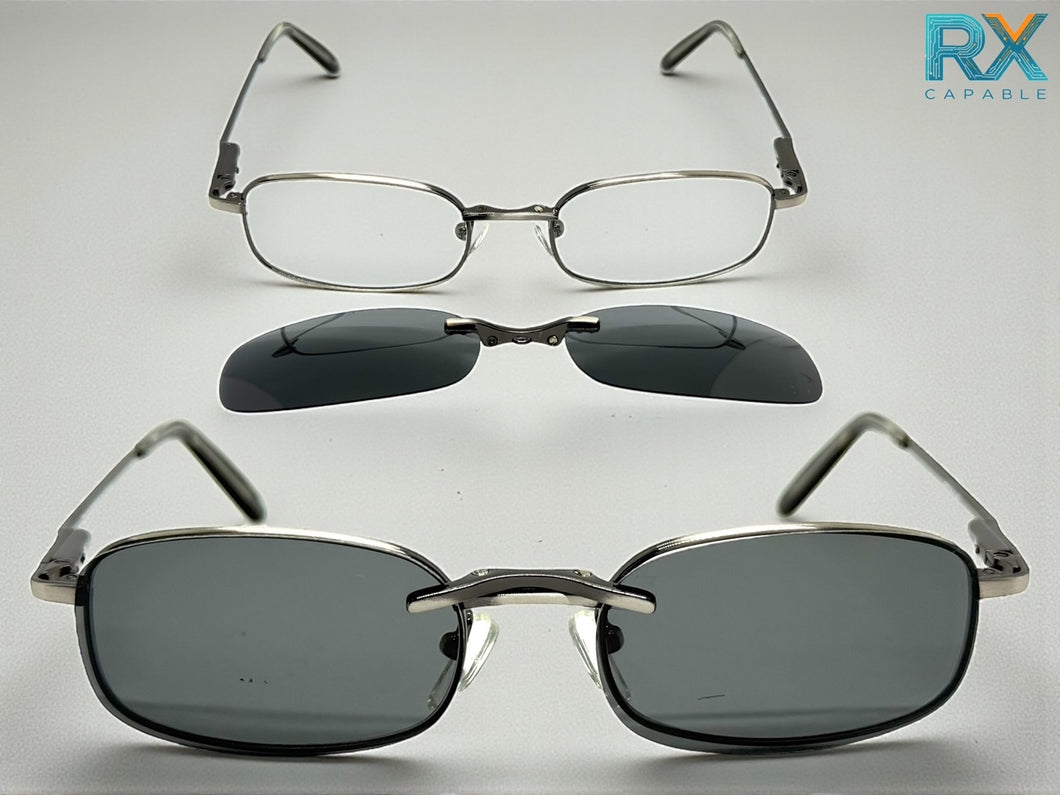 Classy Elegant Modern Style Optical EYEGLASSES Stainless Steel Frame with Magnetic Clip On DV012