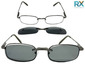 Classy Elegant Modern Style Optical EYEGLASSES Stainless Steel Frame with Magnetic Clip On DV012
