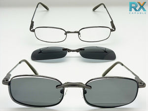 Classy Elegant Modern Style Optical EYEGLASSES Stainless Steel Frame with Magnetic Clip On DV012