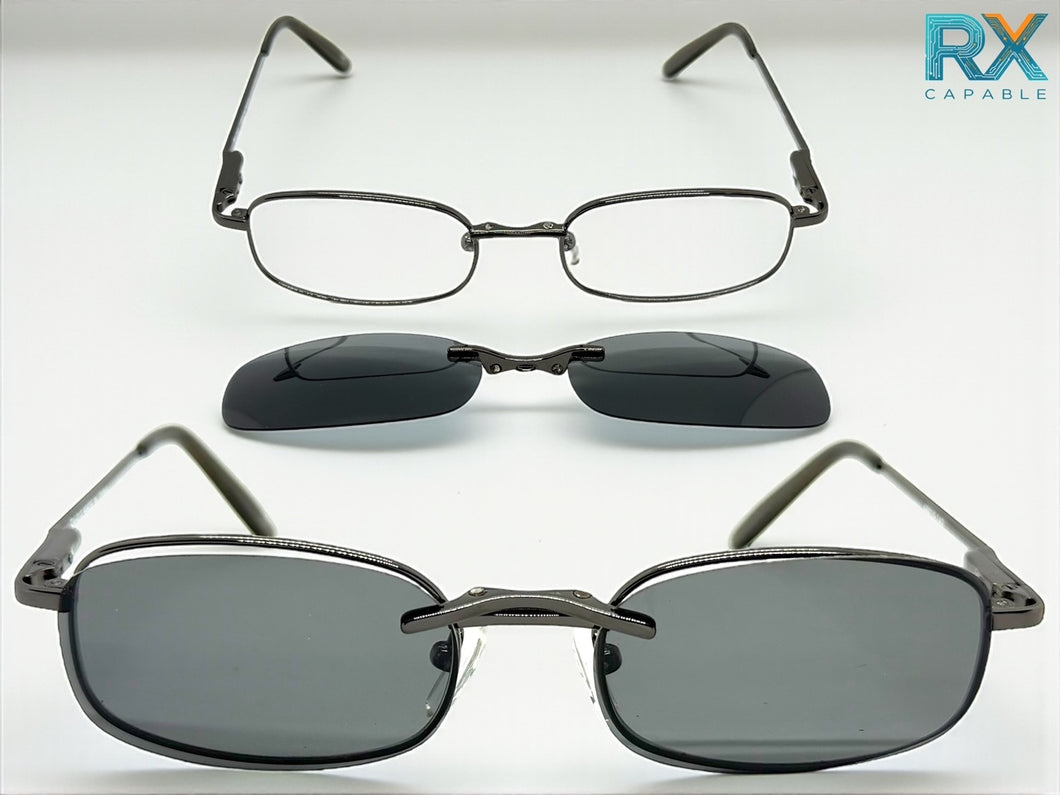 Classy Elegant Modern Style Optical EYEGLASSES Stainless Steel Frame with Magnetic Clip On DV012