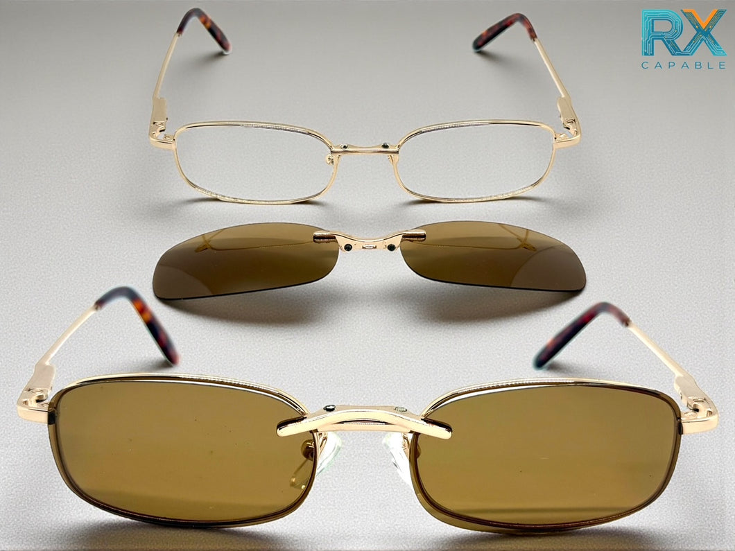 Classy Elegant Modern Style Optical EYEGLASSES Stainless Steel Frame with Magnetic Clip On DV012