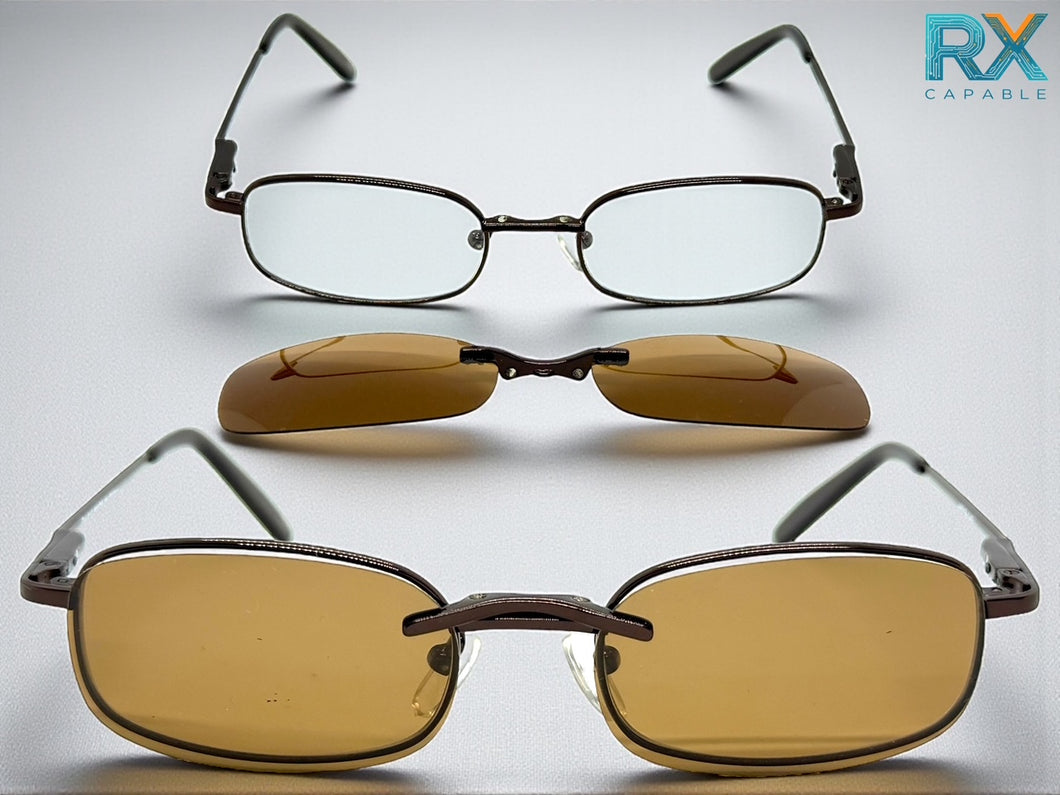 Classy Elegant Modern Style Optical EYEGLASSES Stainless Steel Frame with Magnetic Clip On DV012