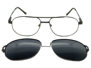 Classy Elegant Vintage Retro Style Optical EYEGLASSES Stainless Steel Frame with Magnetic Clip On DV010