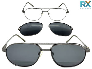 Classy Elegant Vintage Retro Style Optical EYEGLASSES Stainless Steel Frame with Magnetic Clip On DV010