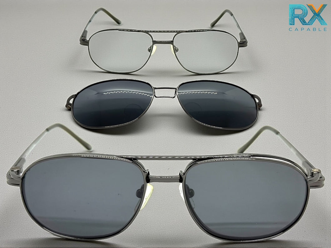 Classy Elegant Vintage Retro Style Optical EYEGLASSES Stainless Steel Frame with Magnetic Clip On DV010
