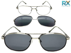Classy Elegant Vintage Retro Style Optical EYEGLASSES Stainless Steel Frame with Magnetic Clip On DV010