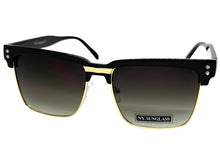 Classy Elegant Modern Retro Hip Hop Style SUNGLASSES Square Black & Gold Frame 6462