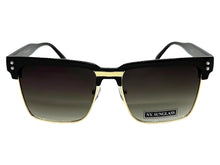 Classy Elegant Modern Retro Hip Hop Style SUNGLASSES Square Black & Gold Frame 6462