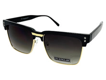 Classy Elegant Modern Retro Hip Hop Style SUNGLASSES Square Black & Gold Frame 6462
