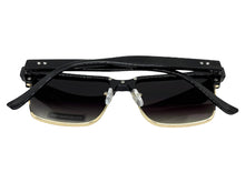Classy Elegant Modern Retro Hip Hop Style SUNGLASSES Square Black & Gold Frame 6462