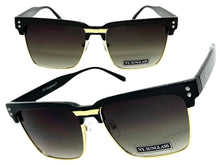 Classy Elegant Modern Retro Hip Hop Style SUNGLASSES Square Black & Gold Frame 6462