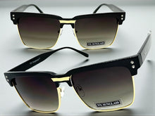 Classy Elegant Modern Retro Hip Hop Style SUNGLASSES Square Black & Gold Frame 6462