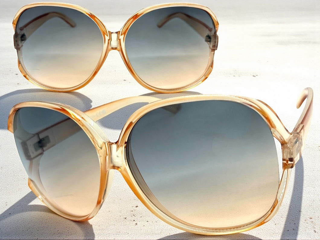 Oversized Exaggerated Vintage Retro Style SUNGLASSES Huge X-Large Nude Frame 80007