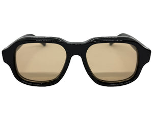 Classic Vintage Retro Style SUNGLASSES Large Thick Square Black Acetate Frame C004