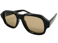 Classic Vintage Retro Style SUNGLASSES Large Thick Square Black Acetate Frame C004