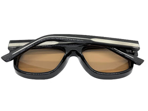 Classic Vintage Retro Style SUNGLASSES Large Thick Square Black Acetate Frame C004