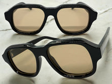 Classic Vintage Retro Style SUNGLASSES Large Thick Square Black Acetate Frame C004