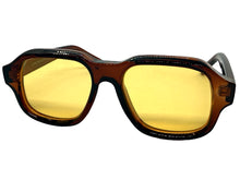 Classic Vintage Retro Style SUNGLASSES Large Thick Square Brown Acetate Frame C004