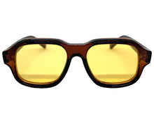 Classic Vintage Retro Style SUNGLASSES Large Thick Square Brown Acetate Frame C004