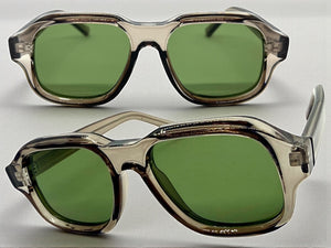 Classic Vintage Retro Style SUNGLASSES Large Thick Square Gray Acetate Frame C004