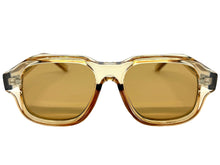 Classic Vintage Retro Style SUNGLASSES Large Thick Square Champagne Acetate Frame C004