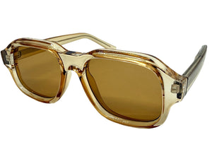 Classic Vintage Retro Style SUNGLASSES Large Thick Square Champagne Acetate Frame C004