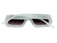 Classic Vintage Retro Style SUNGLASSES Thick Square Off White Frame - Gray & Pink Lens 75005
