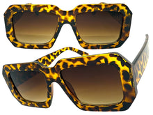 Classic Vintage Retro Style SUNGLASSES Thick Square Tortoise Frame - Brown Lens 75005