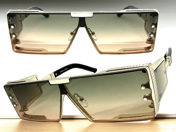 Classic Hardcore Luxury Hip Hop Rapper Pimp Style SUNGLASSES Silver Frame 79004