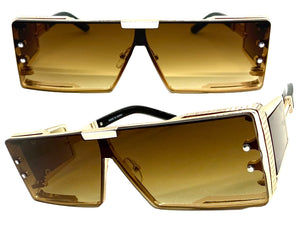 Classic Hardcore Luxury Hip Hop Rapper Pimp Style SUNGLASSES Gold Frame 79004