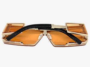 Classic Hardcore Luxury Hip Hop Rapper Pimp Style SUNGLASSES Gold Frame 79004