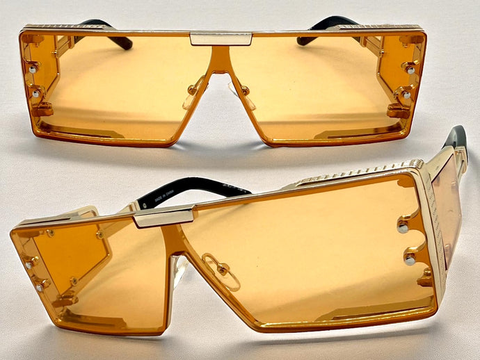 Classic Hardcore Luxury Hip Hop Rapper Pimp Style SUNGLASSES Gold Frame 79004