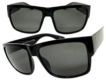Classic Vintage Retro Hardcore Biker Gangster Style SUNGLASSES Thick Square Black Frame - Dark Lens 7232