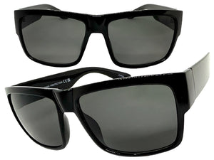 Classic Vintage Retro Hardcore Biker Gangster Style SUNGLASSES Thick Square Black Frame - Dark Lens 7232