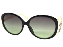 Oversized Exaggerated Vintage Retro Style SUNGLASSES Large Round Black & Gold Frame 96211