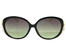 Oversized Exaggerated Vintage Retro Style SUNGLASSES Large Round Black & Gold Frame 96211