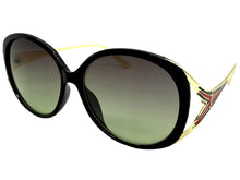 Oversized Exaggerated Vintage Retro Style SUNGLASSES Large Round Black & Gold Frame 96211