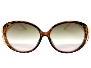 Oversized Exaggerated Vintage Retro Style SUNGLASSES Large Round Tortoise & Gold Frame 96211