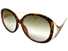 Oversized Exaggerated Vintage Retro Style SUNGLASSES Large Round Tortoise & Gold Frame 96211