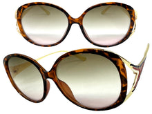 Oversized Exaggerated Vintage Retro Style SUNGLASSES Large Round Tortoise & Gold Frame 96211