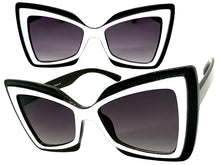 Exaggerated Vintage Retro Style SUNGLASSES Funky Black Bow Shape Frame 49309