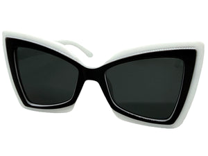 Exaggerated Vintage Retro Style SUNGLASSES Funky White Bow Shape Frame 49309