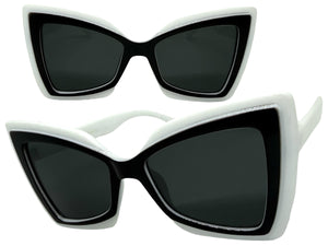 Exaggerated Vintage Retro Style SUNGLASSES Funky White Bow Shape Frame 49309