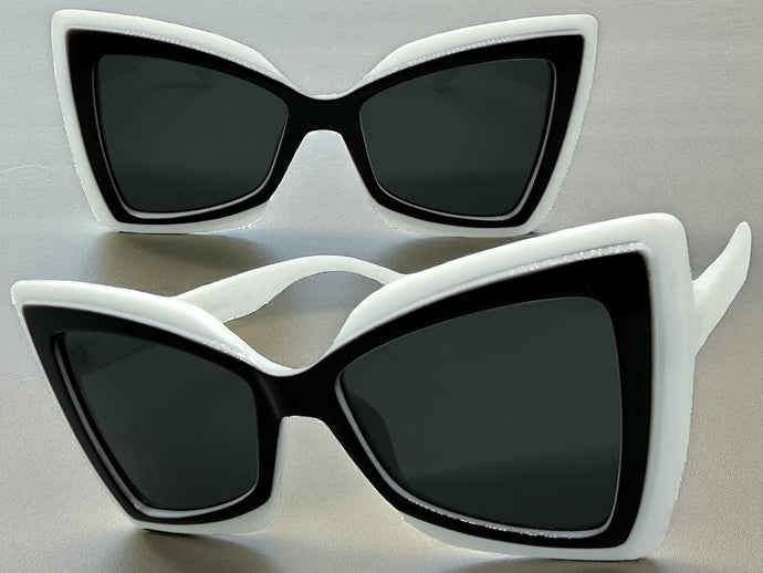 Exaggerated Vintage Retro Style SUNGLASSES Funky White Bow Shape Frame 49309