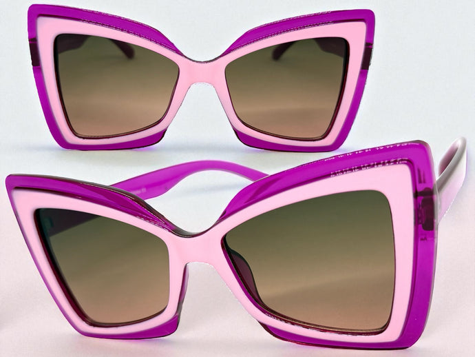 Exaggerated Vintage Retro Style SUNGLASSES Funky Pink Bow Shape Frame 49309